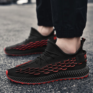 Men Sneakers Black Mesh Breathable Running Sport Shoes Male Lace Up Wear-resistant Men Low Athletic Sneakers zapatillas hombre