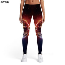 Load image into Gallery viewer, KYKU Galaxy Leggings Women Blue Sport Space Ladies Harajuku Spandex Gothic Sexy Womens Leggings Pants Fitness Fashion Summer