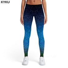 Load image into Gallery viewer, KYKU Galaxy Leggings Women Blue Sport Space Ladies Harajuku Spandex Gothic Sexy Womens Leggings Pants Fitness Fashion Summer