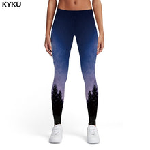 Load image into Gallery viewer, KYKU Galaxy Leggings Women Blue Sport Space Ladies Harajuku Spandex Gothic Sexy Womens Leggings Pants Fitness Fashion Summer