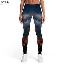 Load image into Gallery viewer, KYKU Galaxy Leggings Women Blue Sport Space Ladies Harajuku Spandex Gothic Sexy Womens Leggings Pants Fitness Fashion Summer