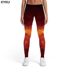 Load image into Gallery viewer, KYKU Galaxy Leggings Women Blue Sport Space Ladies Harajuku Spandex Gothic Sexy Womens Leggings Pants Fitness Fashion Summer