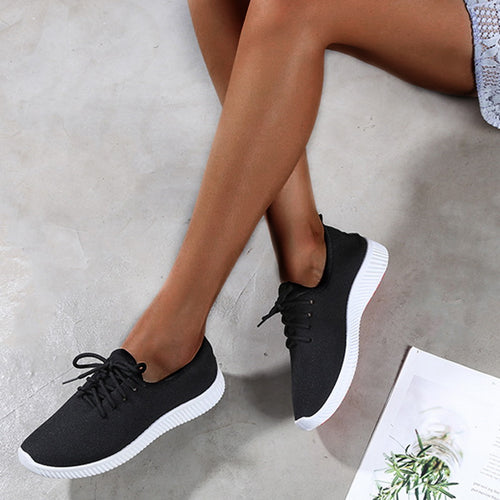 Women Tennis Shoes 2019 Fashion Sneakers Female Casual Solid Black Shoes Gym Fitness Trainer Walking Sport Shoes tenis feminino