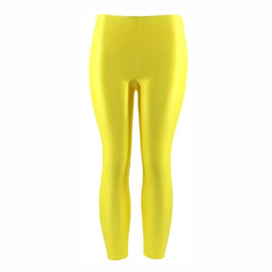 2019 New 1PC Women Leggings Popular Panty Shiny Fluorescent Casual Spandex Trousers For Girl Large Size Solid Color Elastic