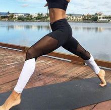 Load image into Gallery viewer, Casual Leggings Women Fitness Leggings Color Block Spring Summer Workout Pants New Arrival Mesh Insert Leggings