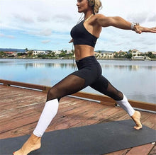Load image into Gallery viewer, Casual Leggings Women Fitness Leggings Color Block Spring Summer Workout Pants New Arrival Mesh Insert Leggings