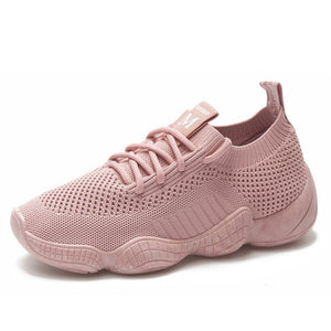 Women's Sneakers Mesh Breathable Pink Woman Fitness shoes Lace-up Lightweight Black Women Running Shoes size 35-40 802s